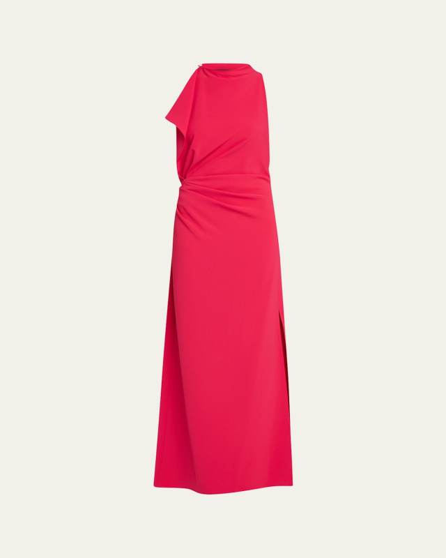Devyn Draped Matte Double Crepe Dress